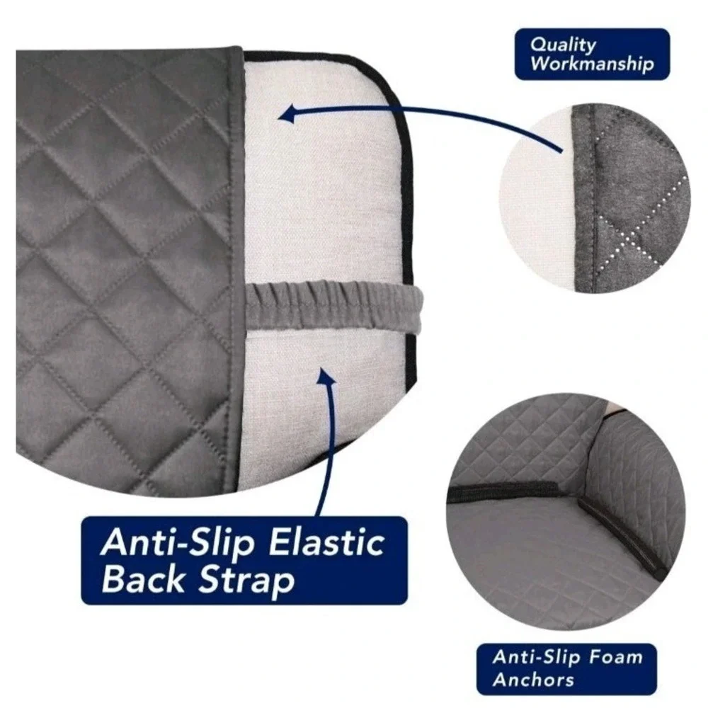 Quilted Sofa Cover, Water Resistant Slipcover Furniture Protector - Reversible